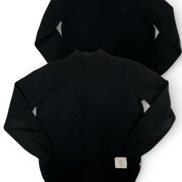 톰브라운 블랙 반목폴라 니트 M