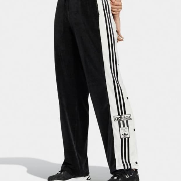 S 아디다스 아디브레이크 벨루어 벨벳 버튼 트랙팬츠