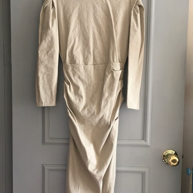 랑방컬렉션 린넨 드레이프 원피스 82사이즈