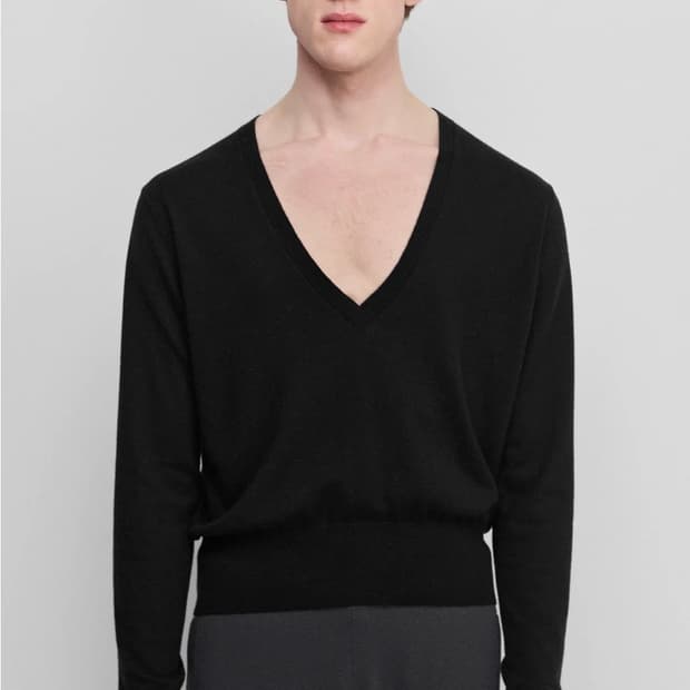 [F]익스트림캐시미어 26ss 콜린 브이넥 니트/블랙