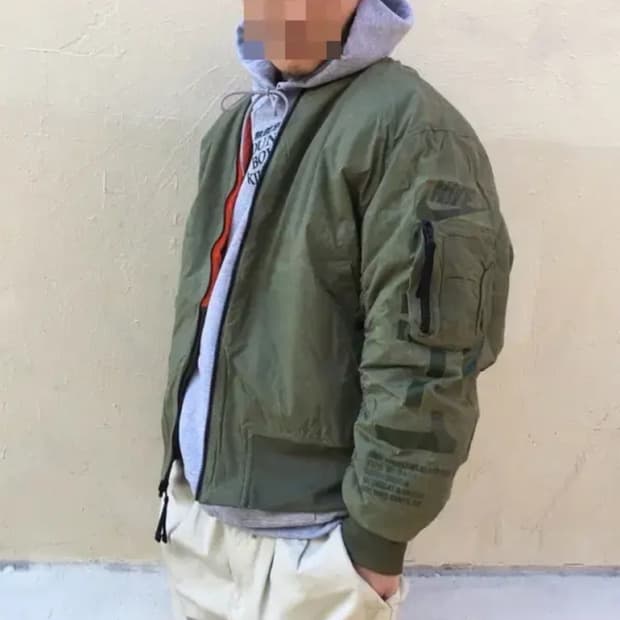 나이키 MA-1 봄버 자켓 카키 리버시블