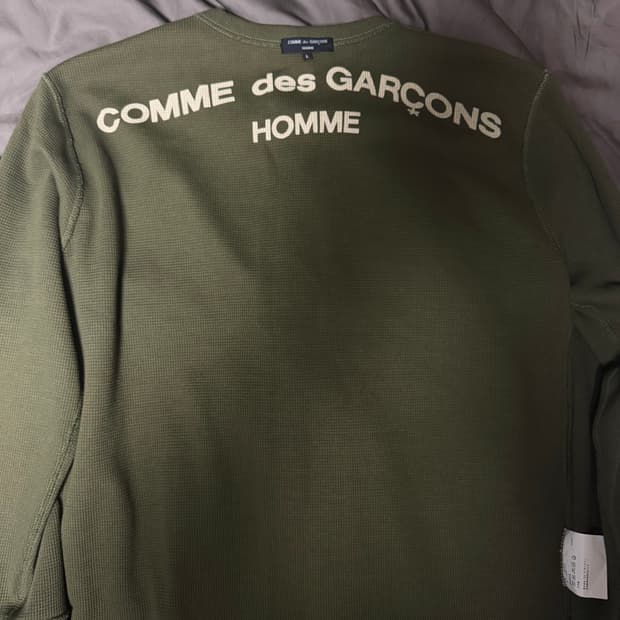 L] 07fw 꼼데가르송 옴므 인사이드 아웃 와플 니트 롱슬리브