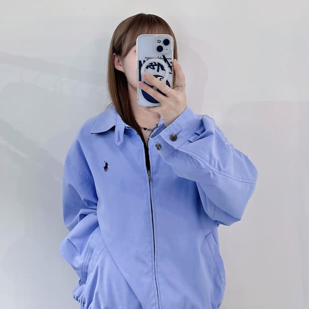 폴로랄프로렌 네이비포니 베이비블루 스윙톱 자켓