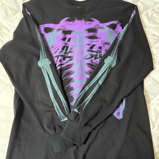 m) 스투시 립 케이지 롱슬리브 티셔츠 블랙