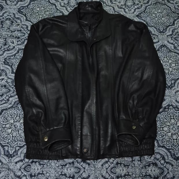 Remy 더블 카라 램스킨 블루종 38size