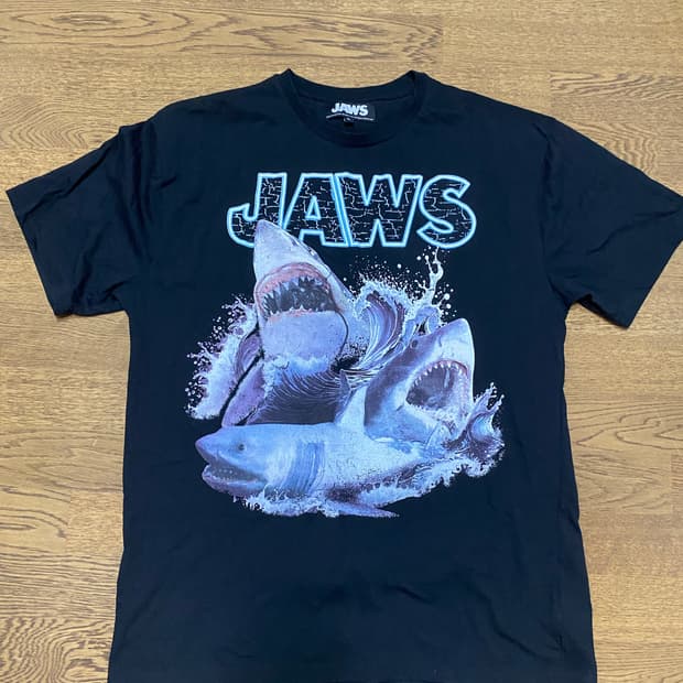 Jaws 프린팅 반팔 xl 블랙