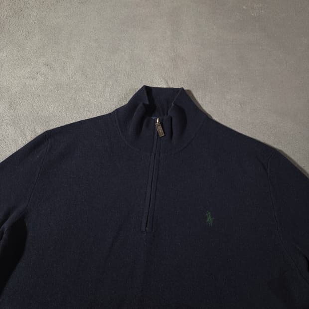 폴로 메리노울 반집업 니트 스웨터 L 다크네이비