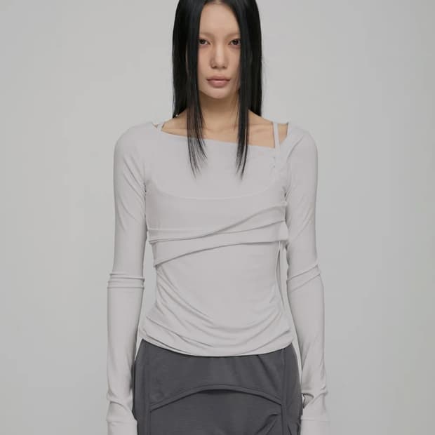 Flareup 플레어업 layered bustier long sleeve