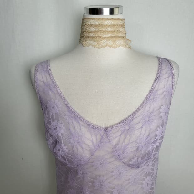 빈티지 라벤더 슬립 원피스