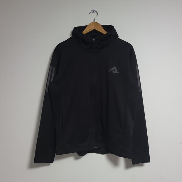 (105) ADIDAS 아디다스 스포츠 블랙 삼선 후드집업