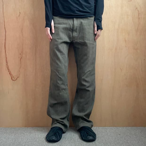 준야와타나베 스트라이프 세미플레어 팬츠