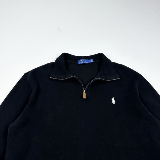 폴로 랄프로렌 포니 블랙 반집업 니트 (L)