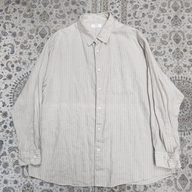 유니클로 스트라이프 린넨 셔츠 4XL