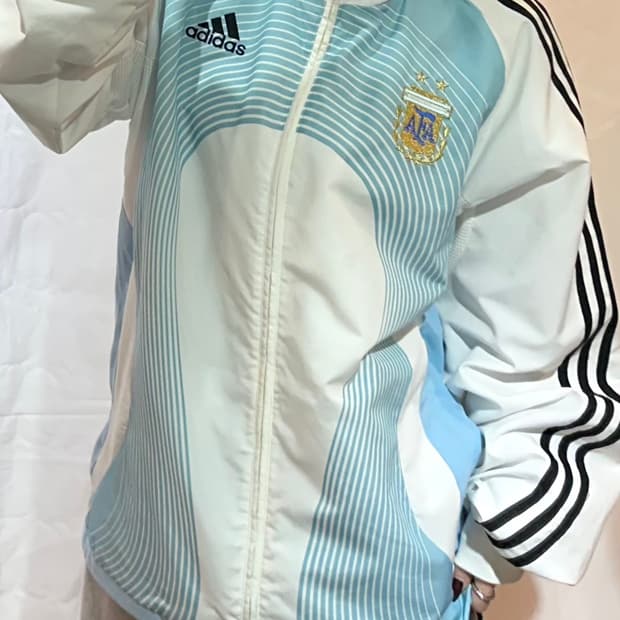 아디다스 아르헨티나 06-07시즌 블랙 삼선 바람막이