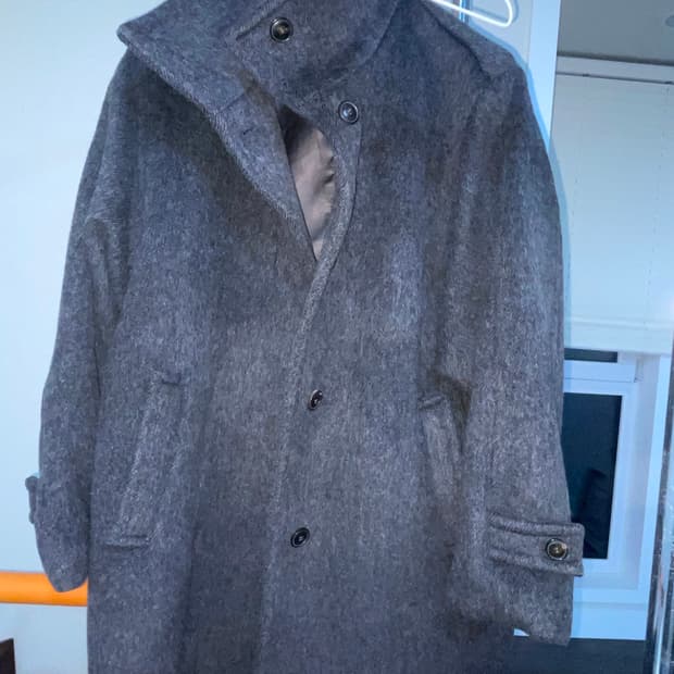 미치코런던 코시노 벨티드 발마칸 울 코트 차콜