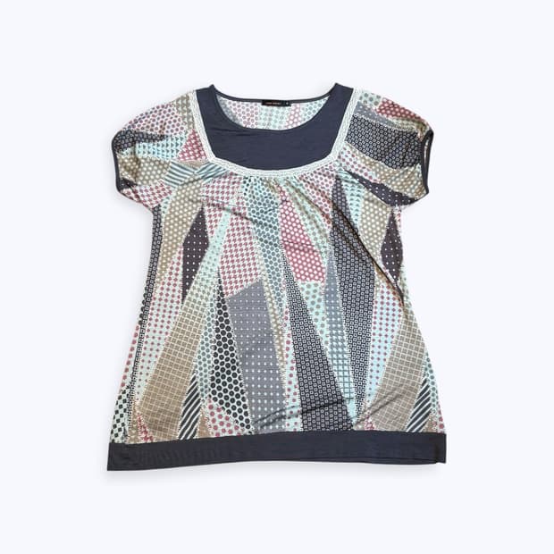 Patchwork pattern blouse 