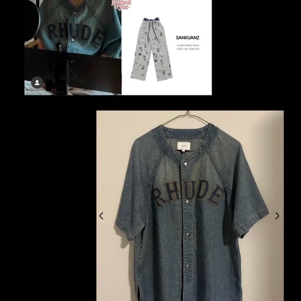 RHUDE baseball shirt xs 