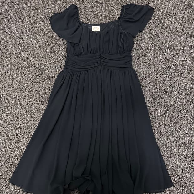 RENEEVON 레니본 여성 롱 원피스 쉬폰 블랙