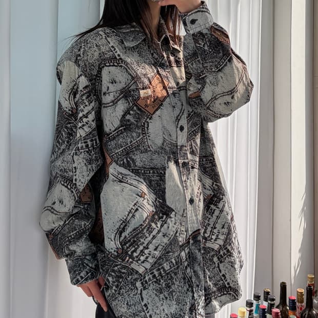 [M]Lee 리 90s 데님 패턴 보헤미안 셔츠