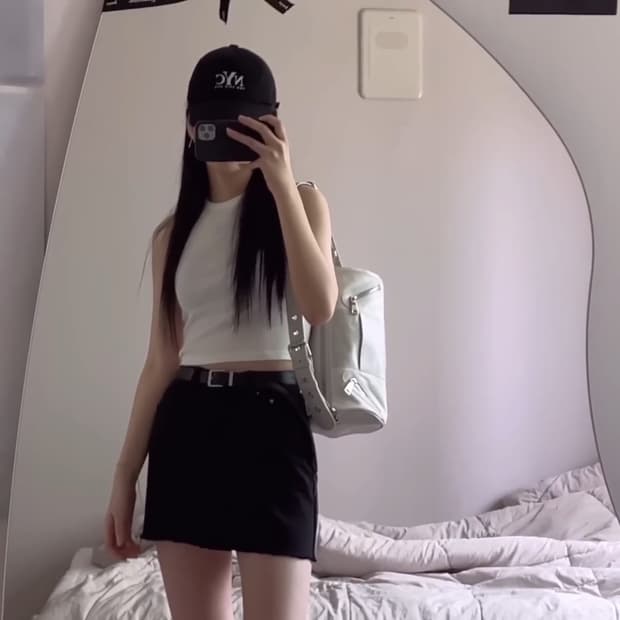 쓰리타임즈 crinkle vegan leather bag