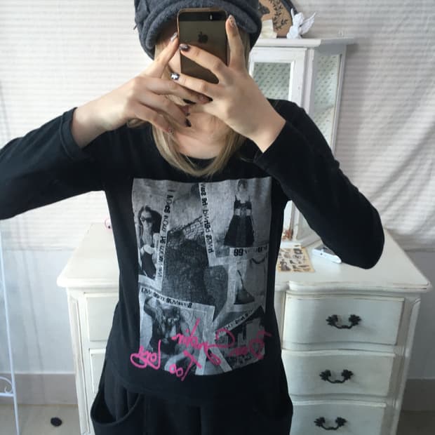 일본빈티지 갸루 펑크 프린팅 롱 슬리브