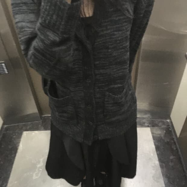 블랙 빈티지 가디건