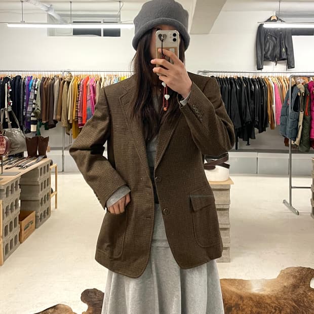 BURBERRY check jacket 버버리 울 체크 자켓