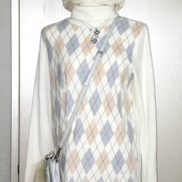 Closshi 모리 아가일 폴리 플리스 티셔츠 