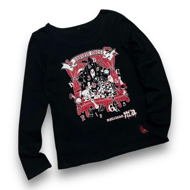 펑크 맥시멈 데빌 캣 아트 다크 롱 슬리브