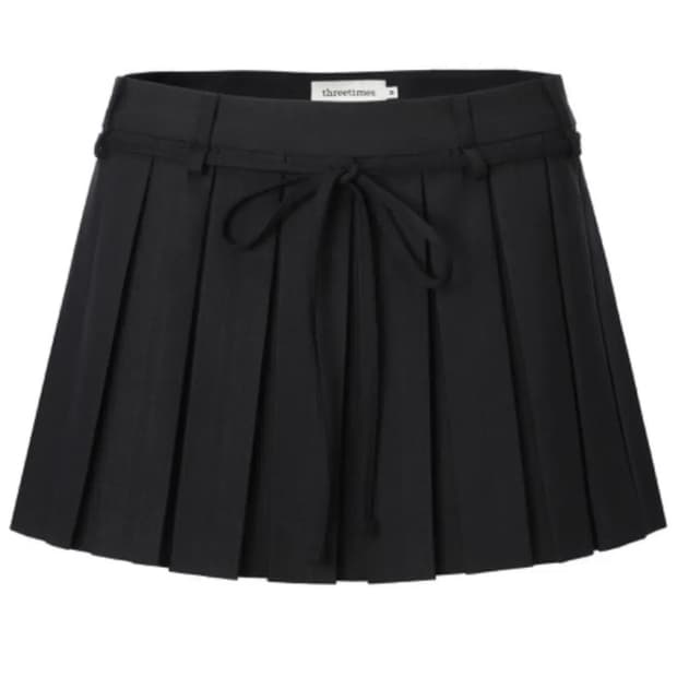 쓰리타임즈 쓰탐 치어리 스커트 블랙 M