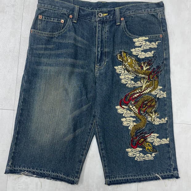 •Japanese vintage 오리엔탈 용자수 하프팬츠