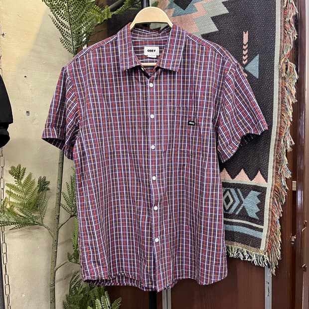 오베이 반팔 체크 셔츠 #csz690