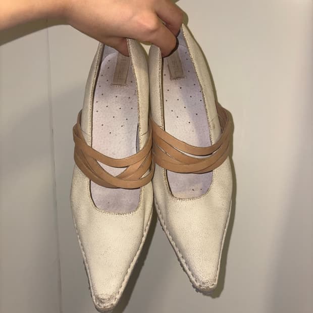 DIESEL cracked leather marquesa flat