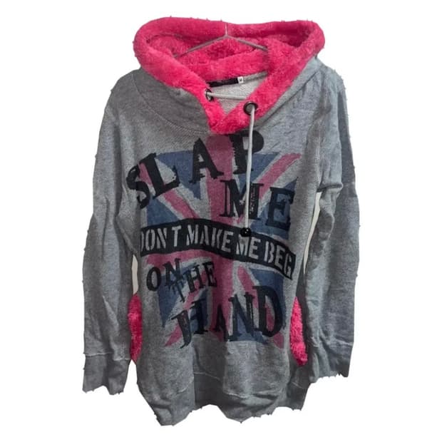 유니언잭 고스펑크 펑크룩 갸루 캐캐체깔 스타일 후드티