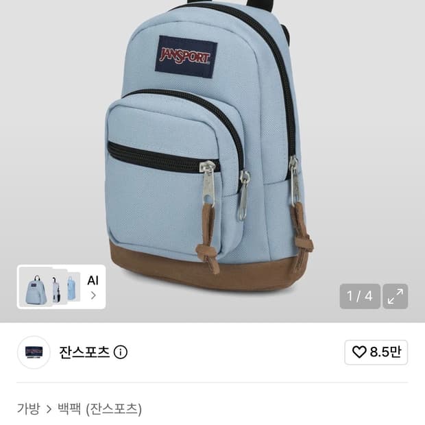 잔스포츠 라이트팩 미니 블루 더스트
