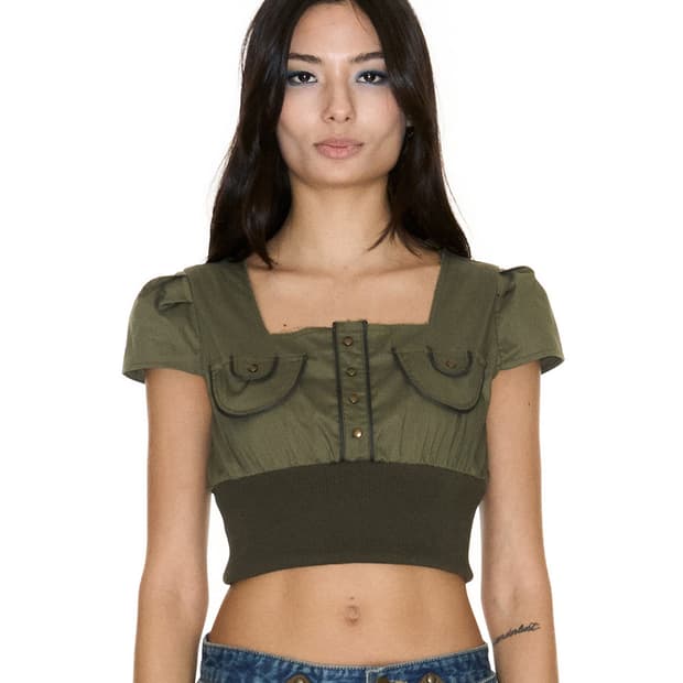 쎄쎄쎄 LEONIE CAP SLEEVE BLOUSE KHAKI