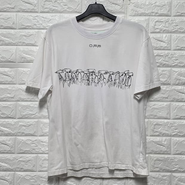 오프화이트 메인라벨 반팔티 XL