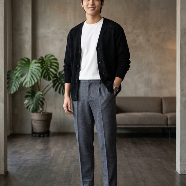 ZIO SONGZIO 지오송지오 허리 밴딩 멜란지 슬랙스 팬츠