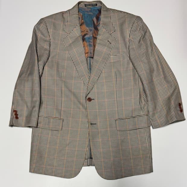 정품!! 입생로랑 YSL 레트로 체크 울 자켓 L