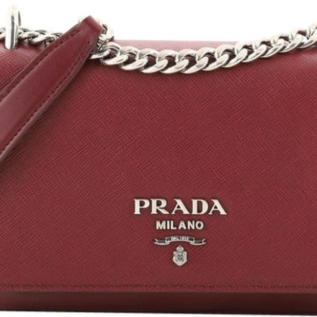 프라다 은장체인 크로스 및 숄더백 버건디