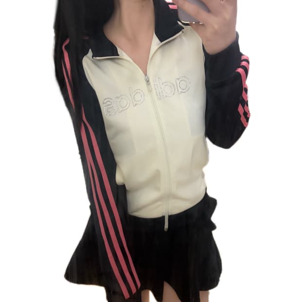 대대장 아디다스 큐빅 흰핑 블랙 핑크 트랙탑 져지