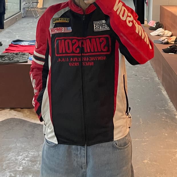 심슨 올드스쿨 바이크 레이싱 자켓 H2383