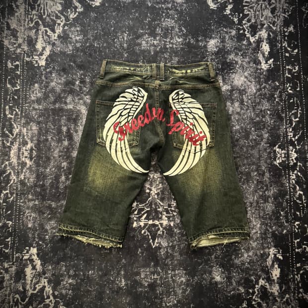 Y2K Back Wing Graphic Shorts