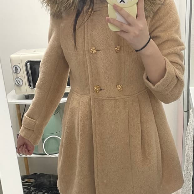 빈티지 라떼 갸루 퍼 코트