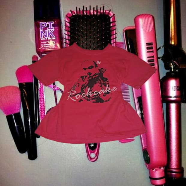 락케이크 핫핑크 반팔티