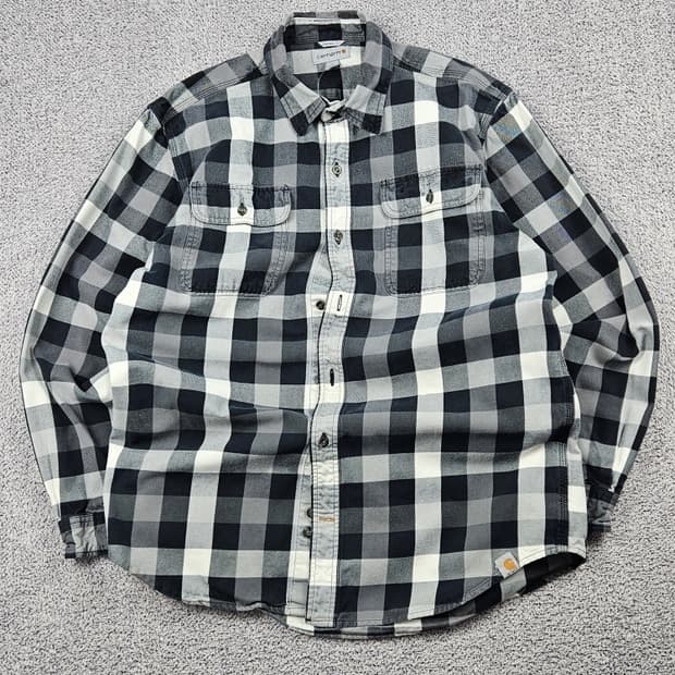 칼하트 체크 패턴 플란넬 롱 슬리브 워크 셔츠 ( L ) / 10327
