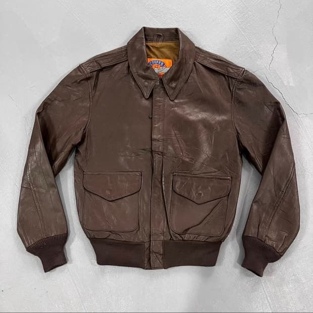 COOPER 메이드 인 USA 오리지널 A-2 고트스킨 플라이트 자켓