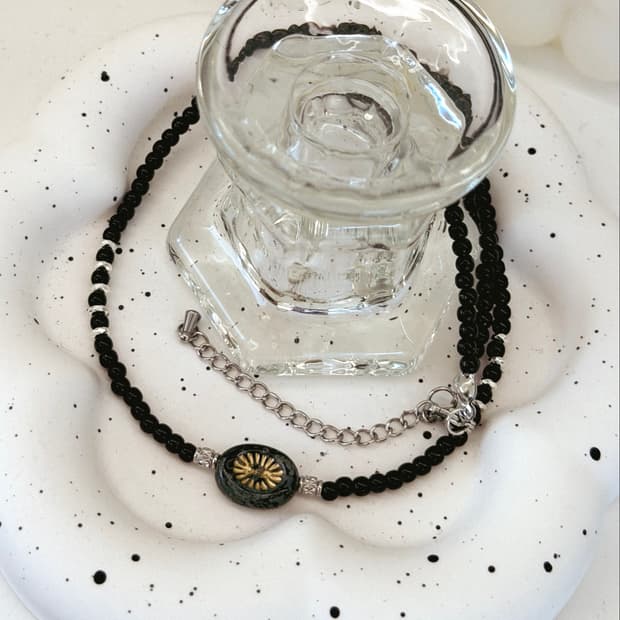 Black Pandant Surgical necklace