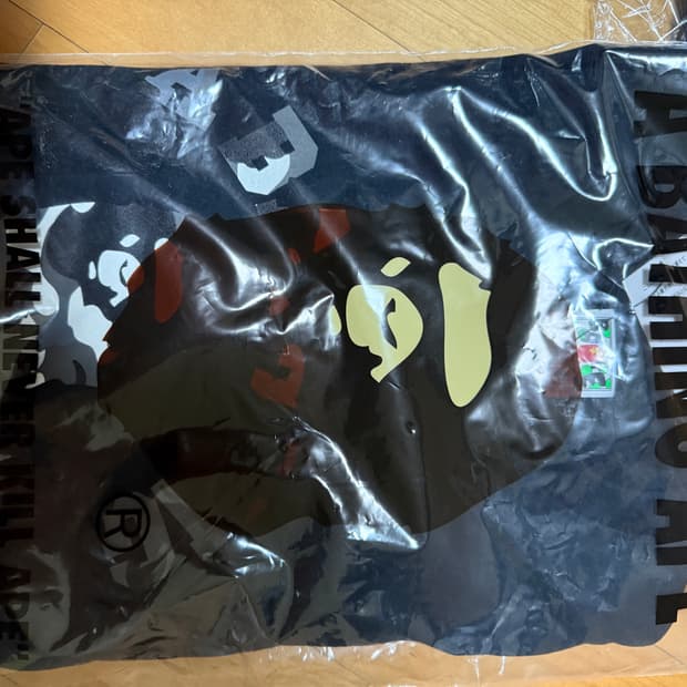 (xl)베이프 시티 카모 컬리지 롱슬리브 티셔츠 블랙