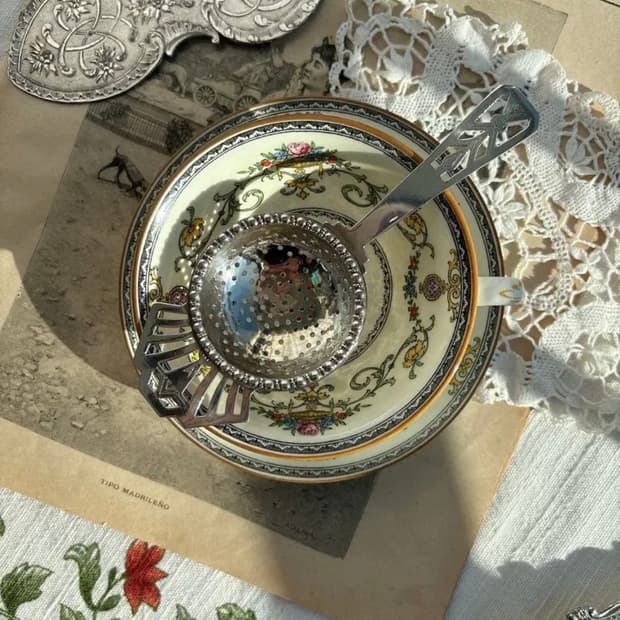 영국 앤틱 실버플레이트 티스트레이너